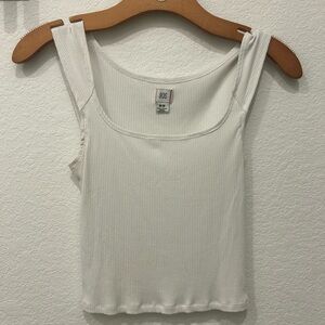 BDG Ribbed Tank Top in Ivory